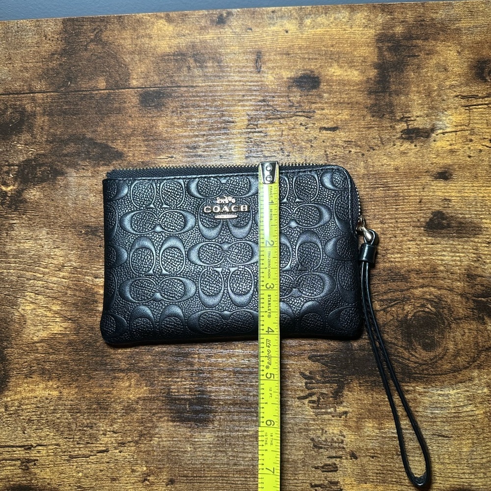 Coach Embossed Black Wristlet - Picture 8 of 8